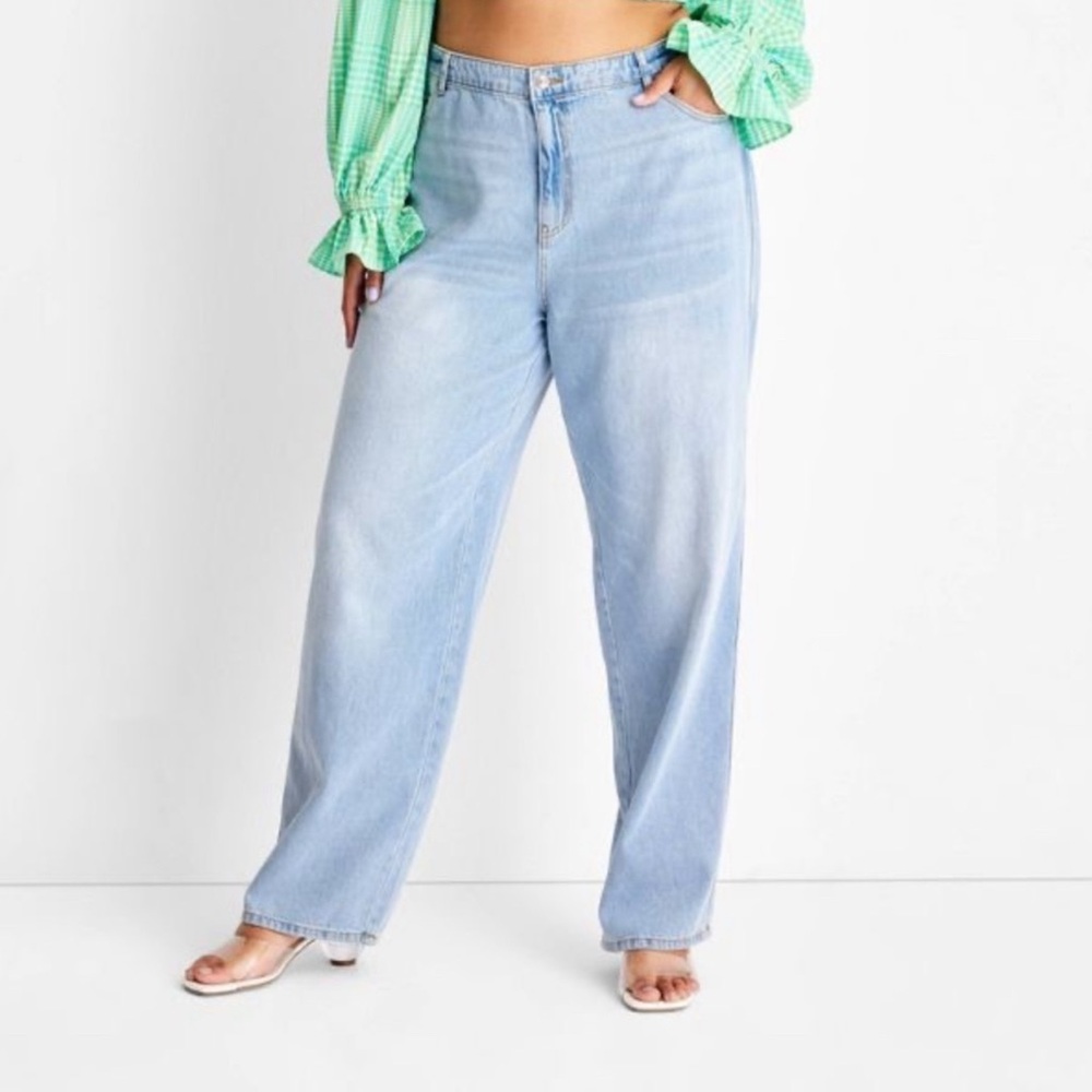 Future Collective Mid Rise Straight Leg Jeans